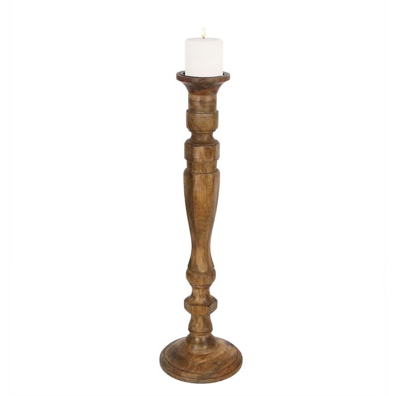 3 Piece Solid Wood Floor Candlestick Set