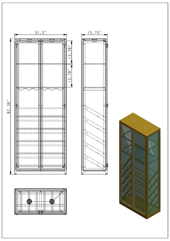 31.5'' Wide Mirrored Back Curio Cabinet with Lighting