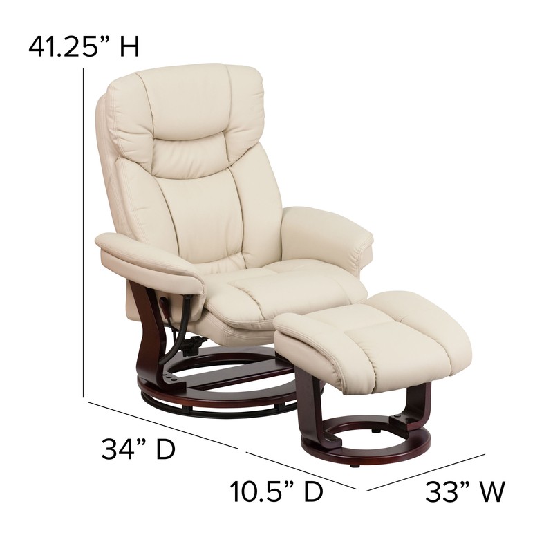 33'' Wide Manual Swivel Standard Recliner with Ottoman