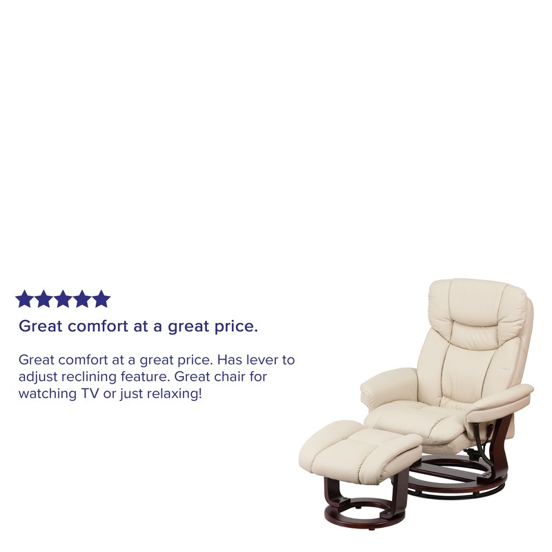 33'' Wide Manual Swivel Standard Recliner with Ottoman