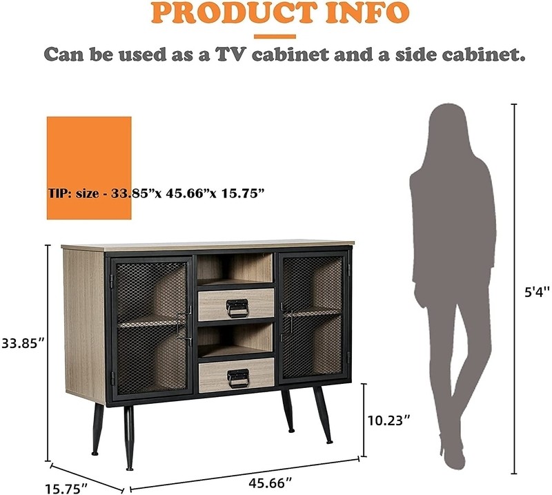 45.66'' Wide 2 Drawer Sideboard