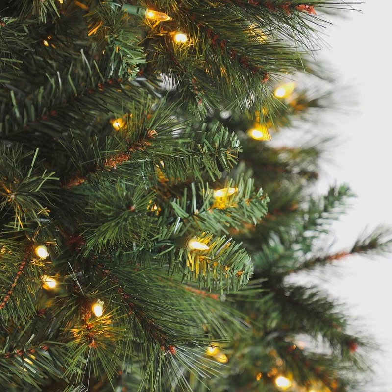 5' H Green Pine Cashmere Christmas Tree with 100 LED Lights