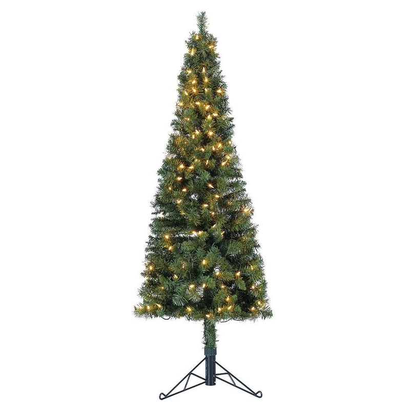 5' H Green Pine Cashmere Christmas Tree with 100 LED Lights