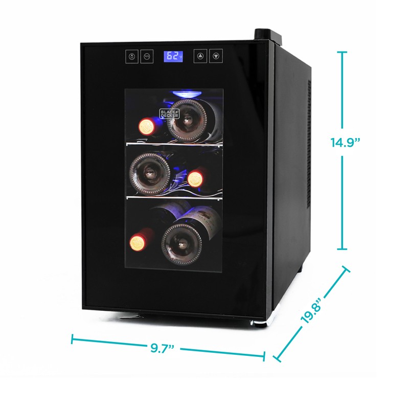 6 Bottle LED Display Single Zone Freestanding Wine Refrigerator