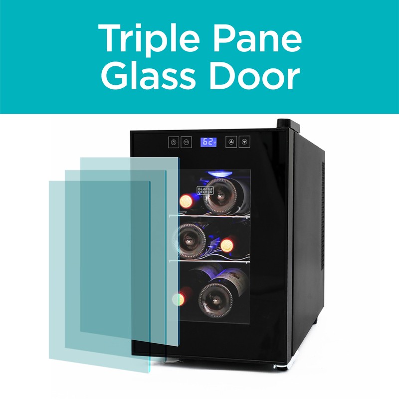 6 Bottle LED Display Single Zone Freestanding Wine Refrigerator