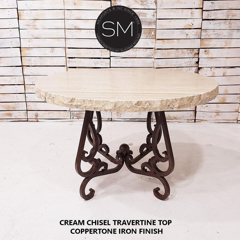 60'' Genuine Marble Iron Pedestal Dining Table