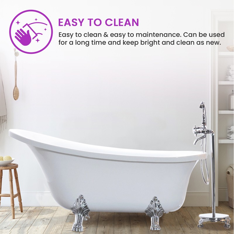 68.9" x 31" Clawfoot Soaking Acrylic Bathtub