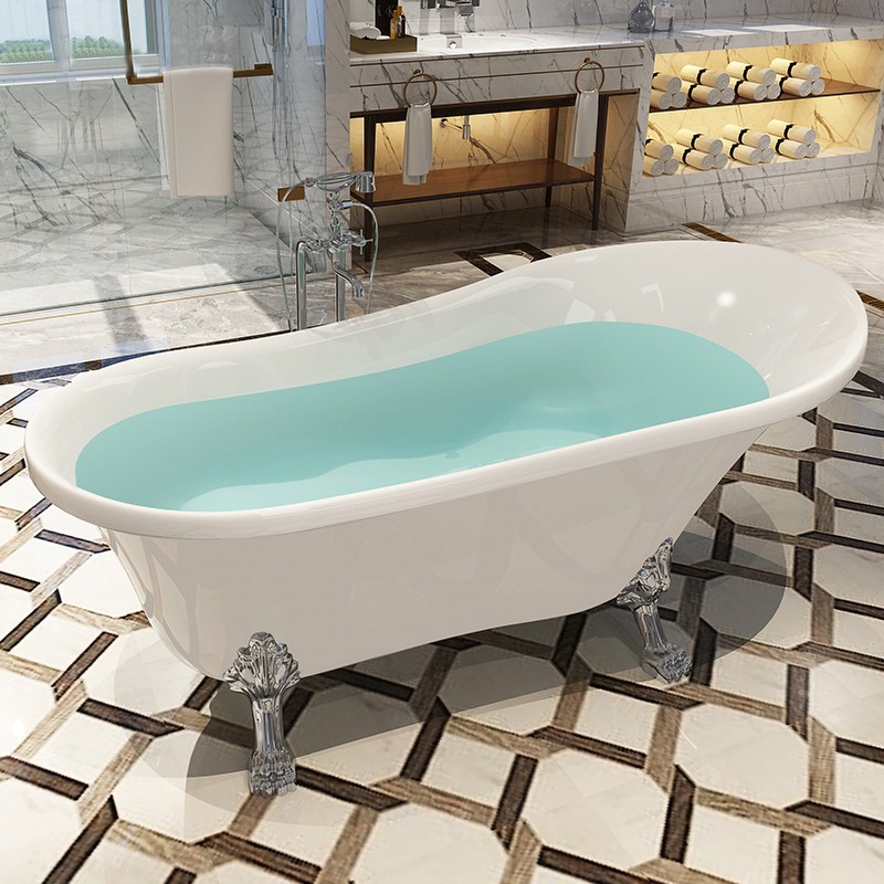 68.9" x 31" Clawfoot Soaking Acrylic Bathtub