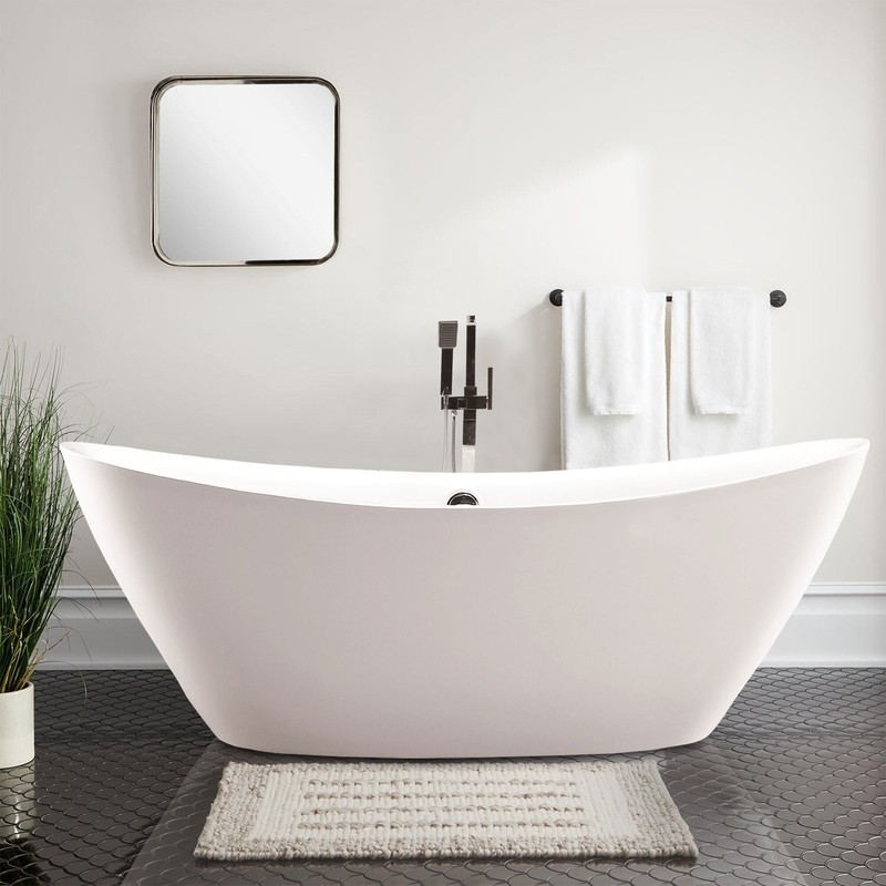 71" x 34" Freestanding Soaking Acrylic Bathtub