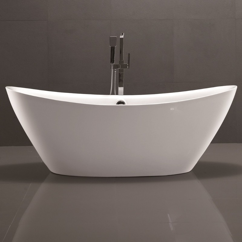 71" x 34" Freestanding Soaking Acrylic Bathtub