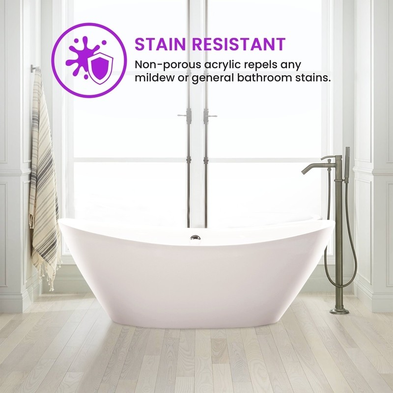 71" x 34" Freestanding Soaking Acrylic Bathtub