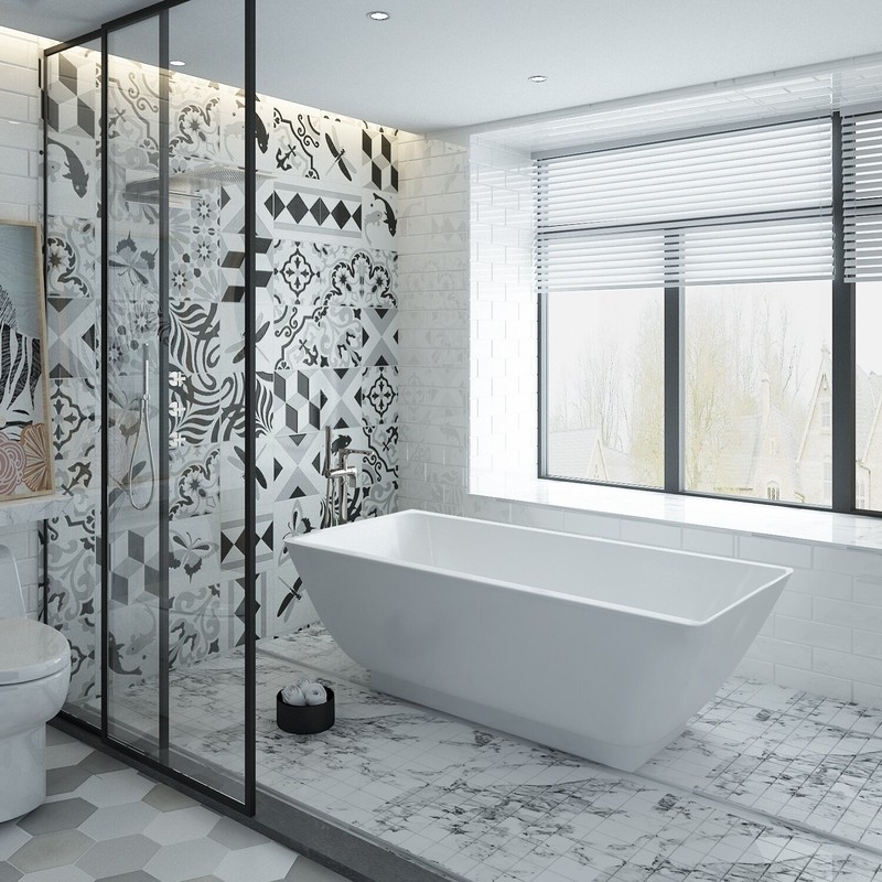71" x 34" Freestanding Soaking Resin Bathtub