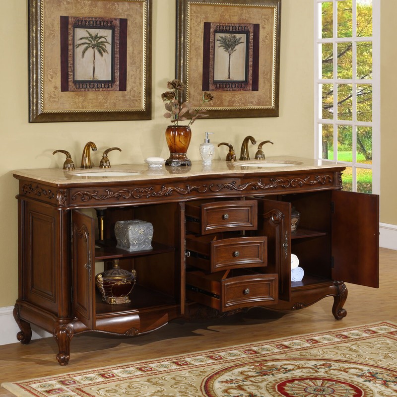 72" Double Bathroom Vanity Set