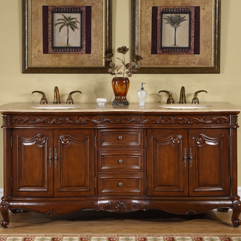72" Double Bathroom Vanity Set
