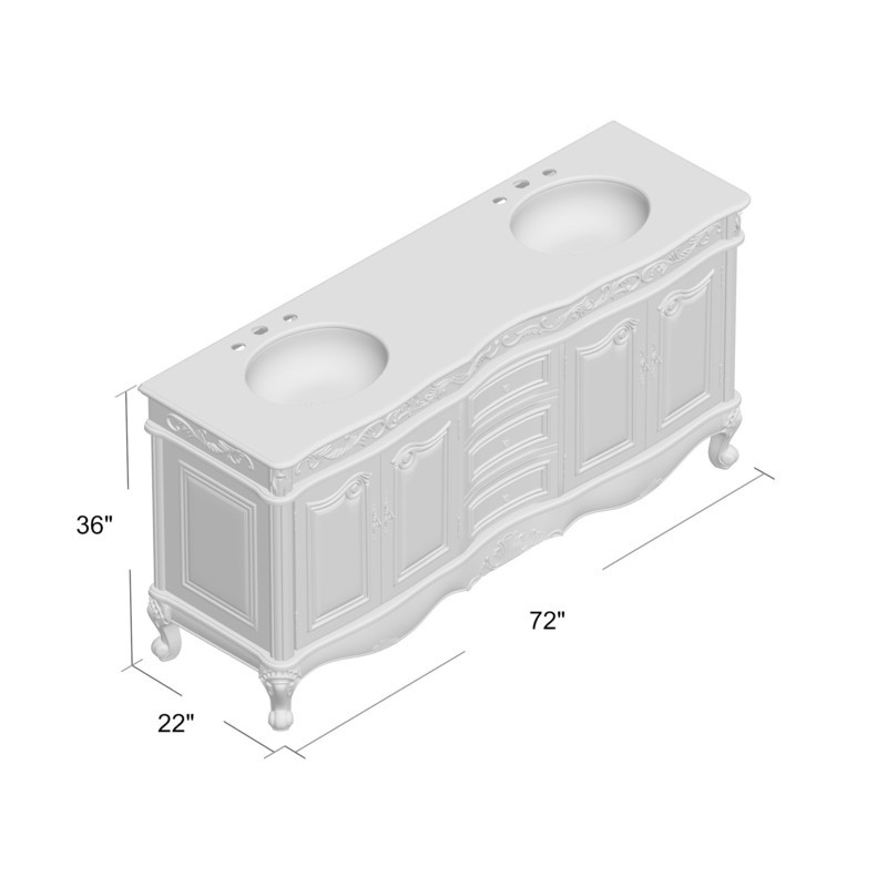 72" Double Bathroom Vanity Set