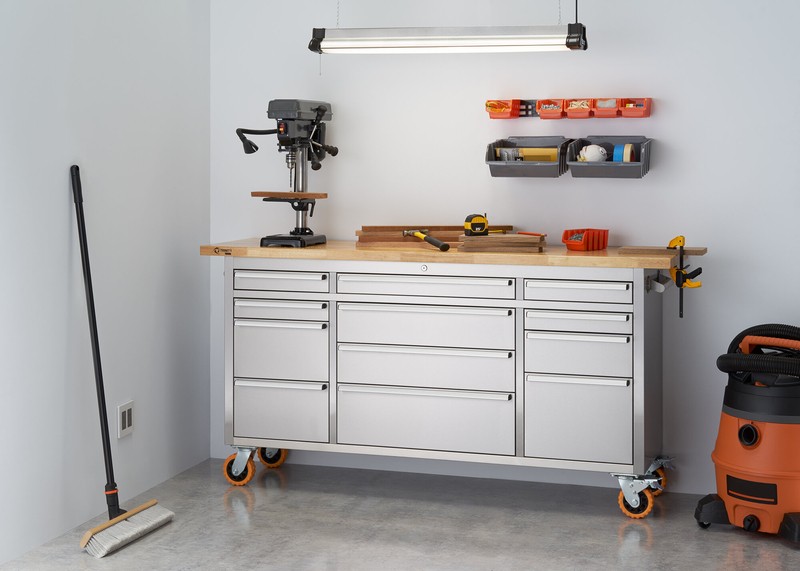 72"W Butcher Block Top Workbench