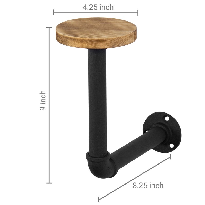 8.3'' Wide Wall Mounted Coat Rack in Black/Brown