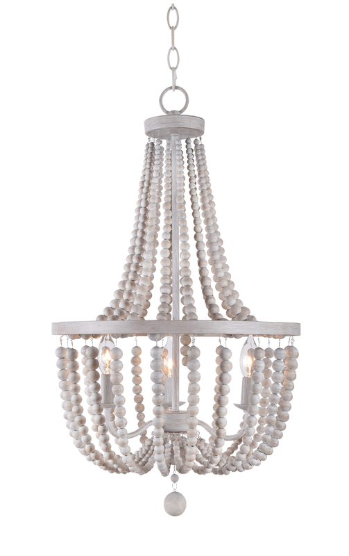 Aayan 3 - Light Unique Empire Chandelier with Beaded Accents