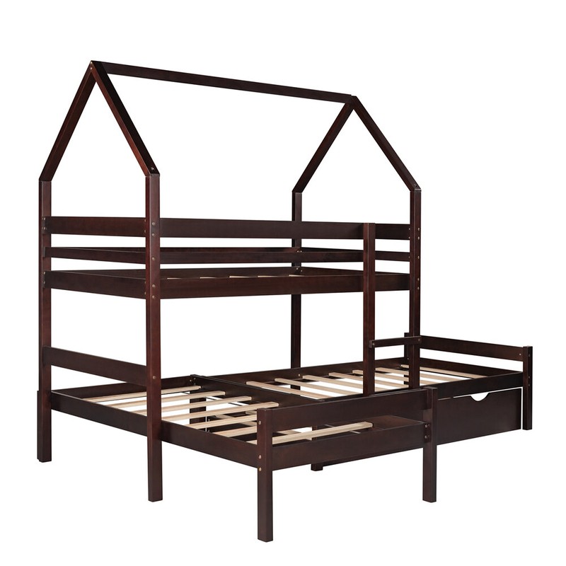 Abdikadir Twin Over Twin Over Twin Triple / Quad Bunk Bed with Trundle by Harriet Bee