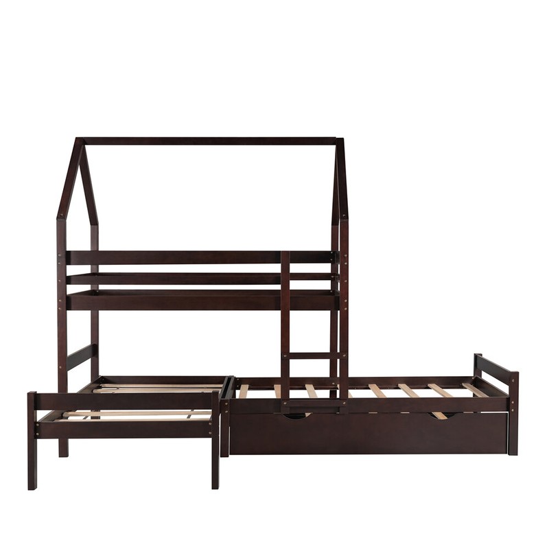 Abdikadir Twin Over Twin Over Twin Triple / Quad Bunk Bed with Trundle by Harriet Bee