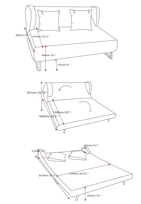 Abinaya 60.25'' Velvet Armless Sofa Bed
