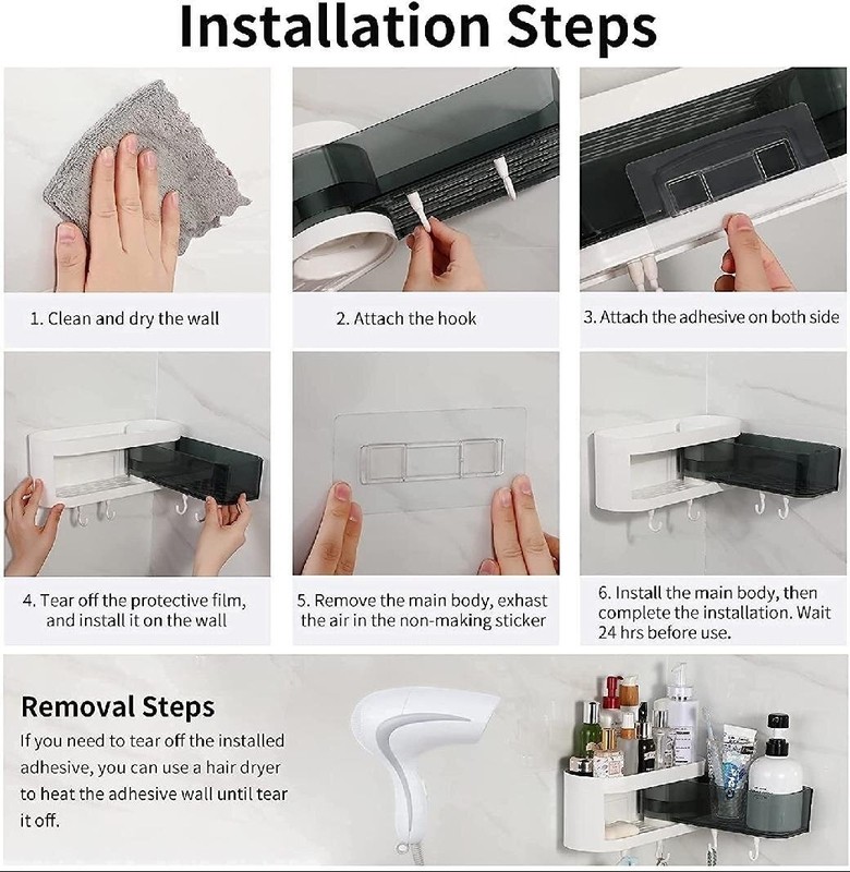 Abubacar Adhesive Mount Shower Caddy