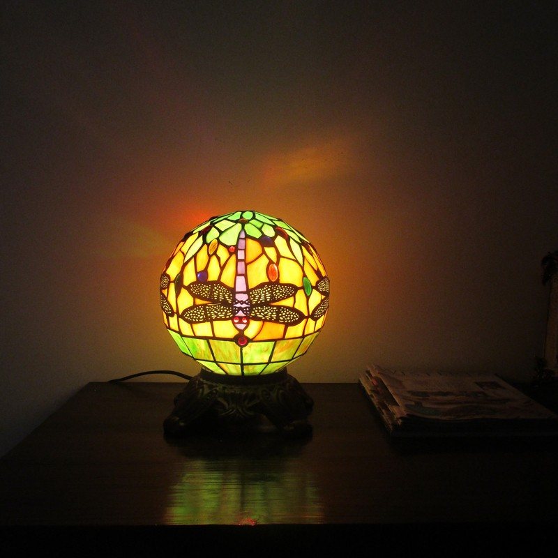 Acushnet Tiffany 1 Light Dragonfly 11" Table Lamp