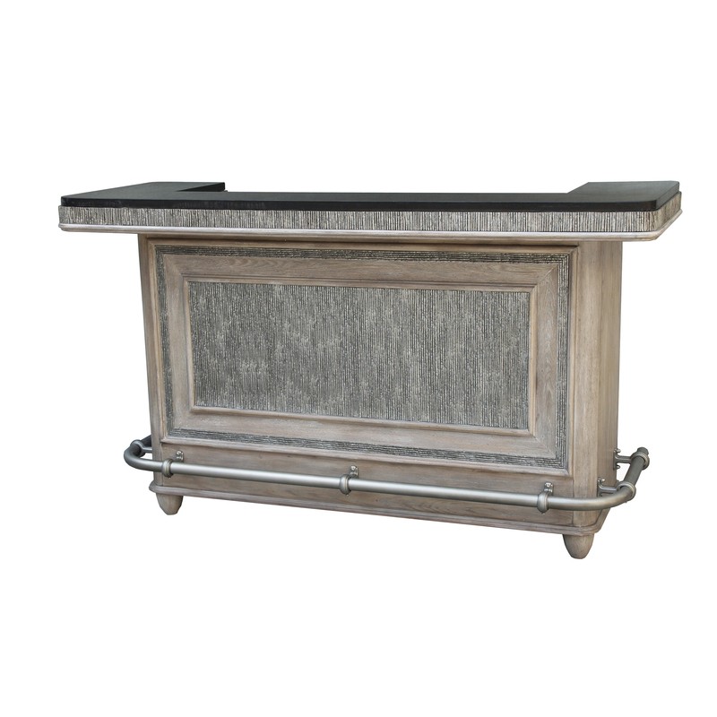 Adelina Textured Front Bar with Wine Storage