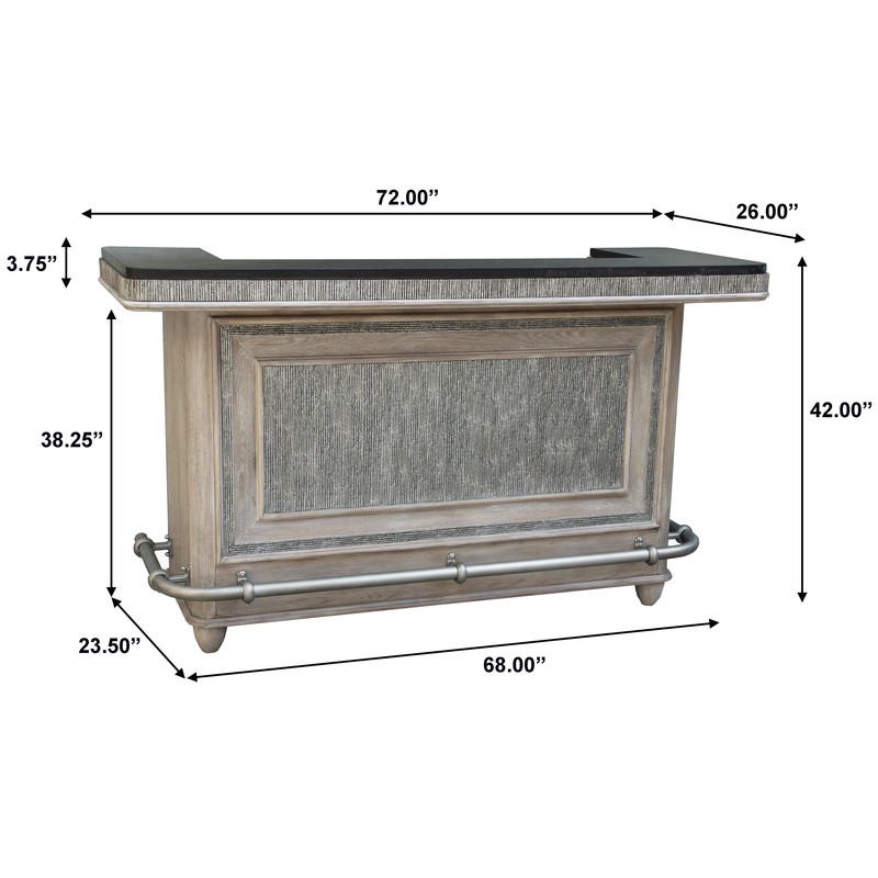 Adelina Textured Front Bar with Wine Storage