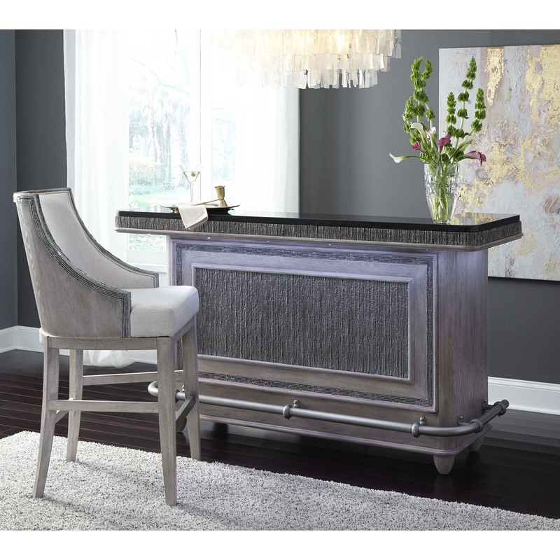 Adelina Textured Front Bar with Wine Storage