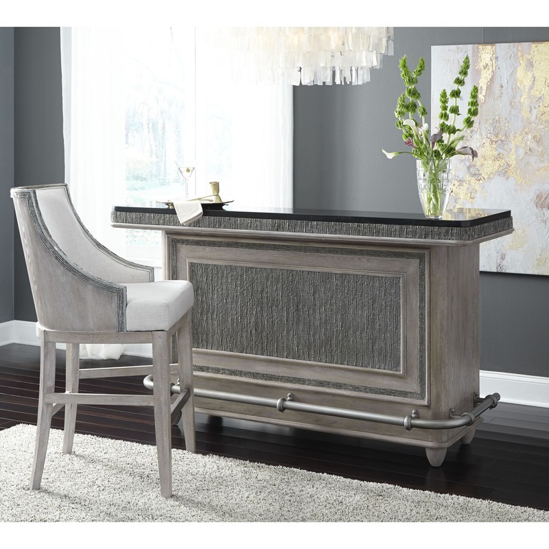 Adelina Textured Front Bar with Wine Storage
