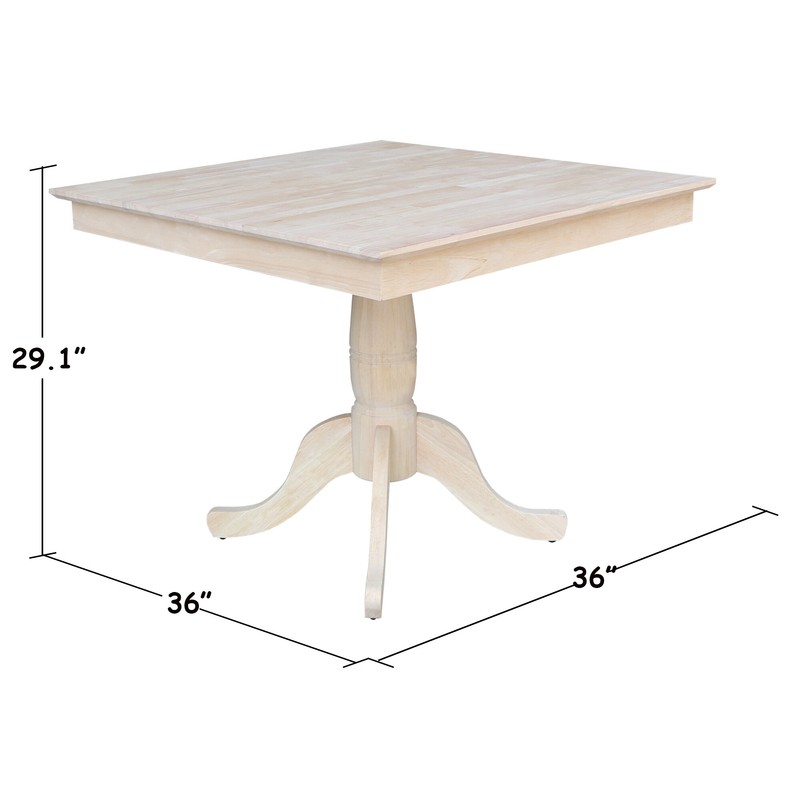 Adeline 36'' Solid Wood Pedestal Dining Table