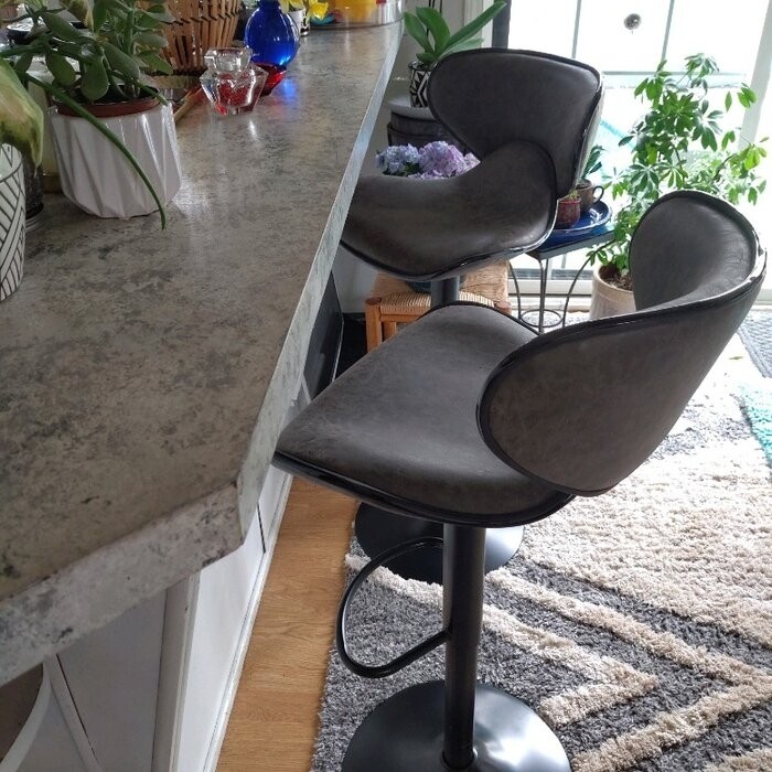 Adeliza Swivel Adjustable Height Bar Stool