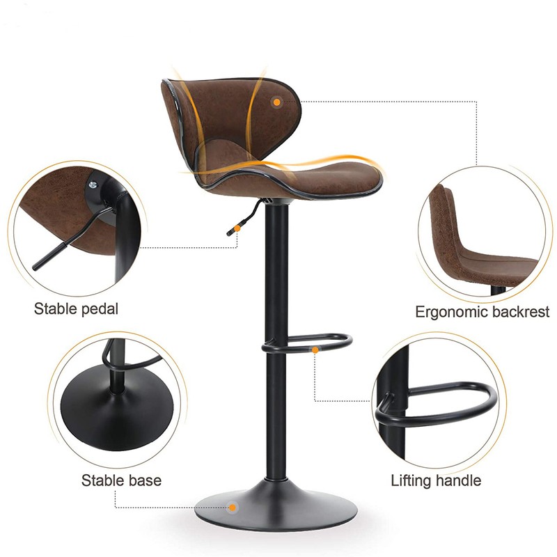 Adeliza Swivel Adjustable Height Bar Stool