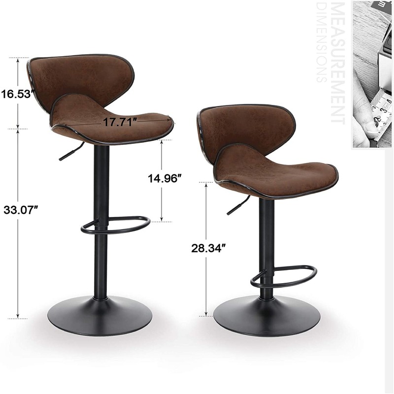 Adeliza Swivel Adjustable Height Bar Stool