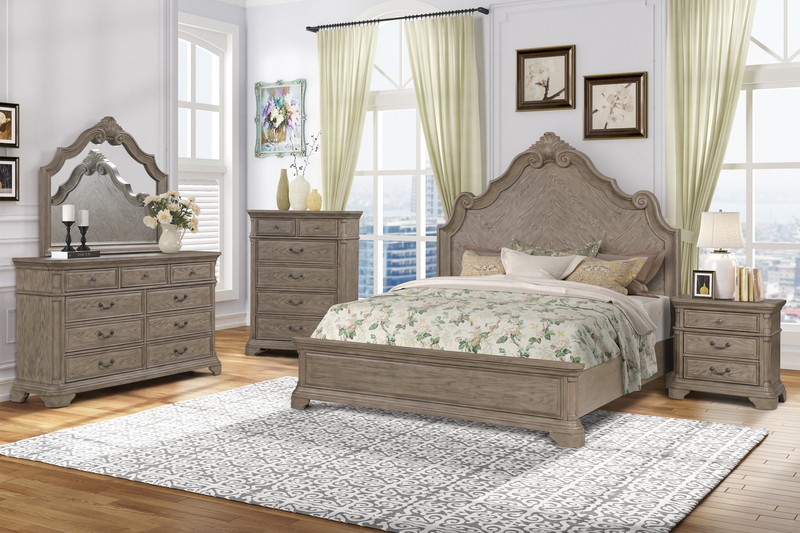 Adelmo Solid Wood Standard 6 Piece Bedroom Set