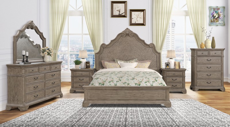 Adelmo Solid Wood Standard 6 Piece Bedroom Set
