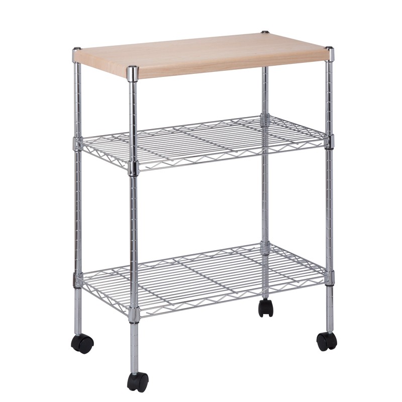 Adjustable Kitchen Cart Manufactured Wood Top