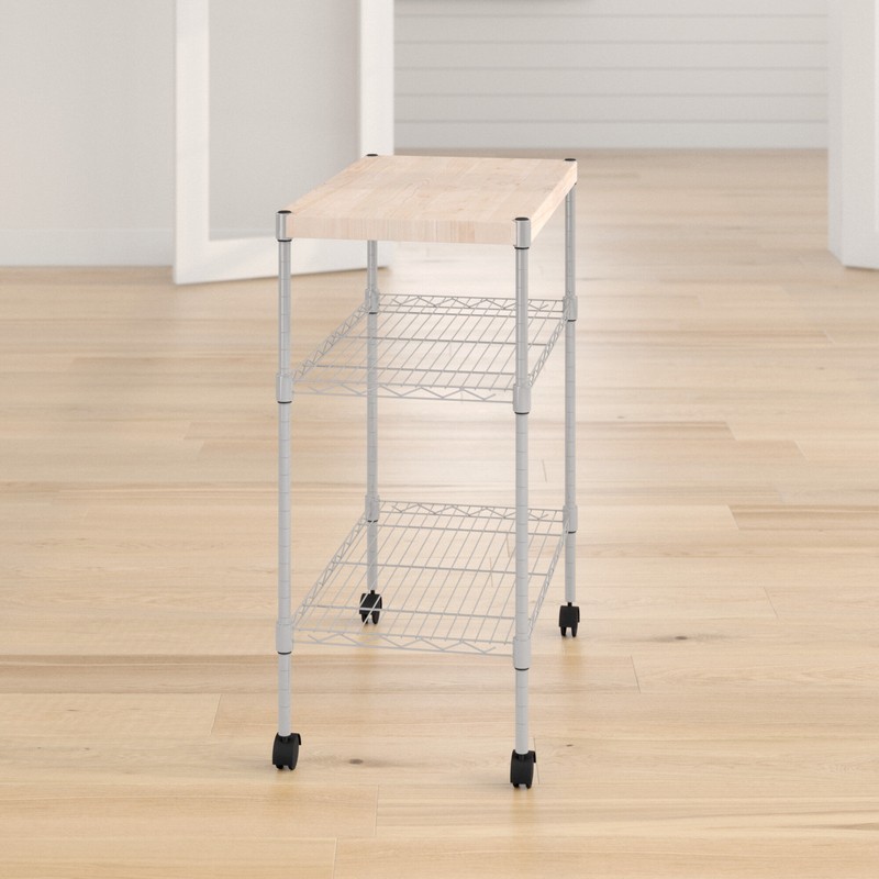 Adjustable Kitchen Cart Manufactured Wood Top