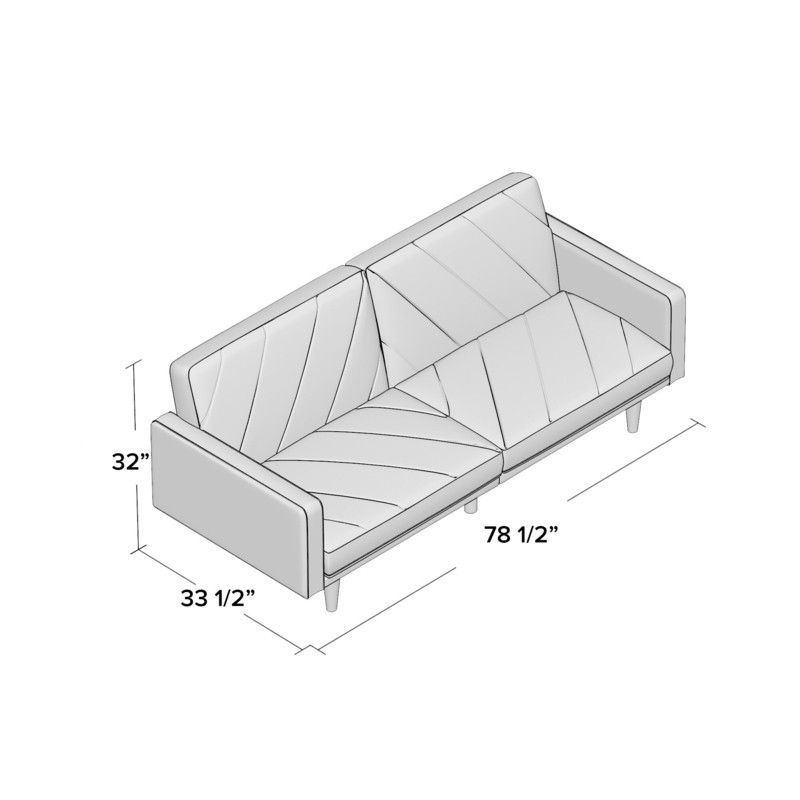Adria Twin 78.5'' Wide Split Back Convertible Sofa
