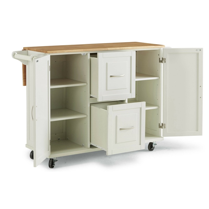 Aftonshire 44.5'' Wide Rolling Kitchen Island with Solid Wood Top