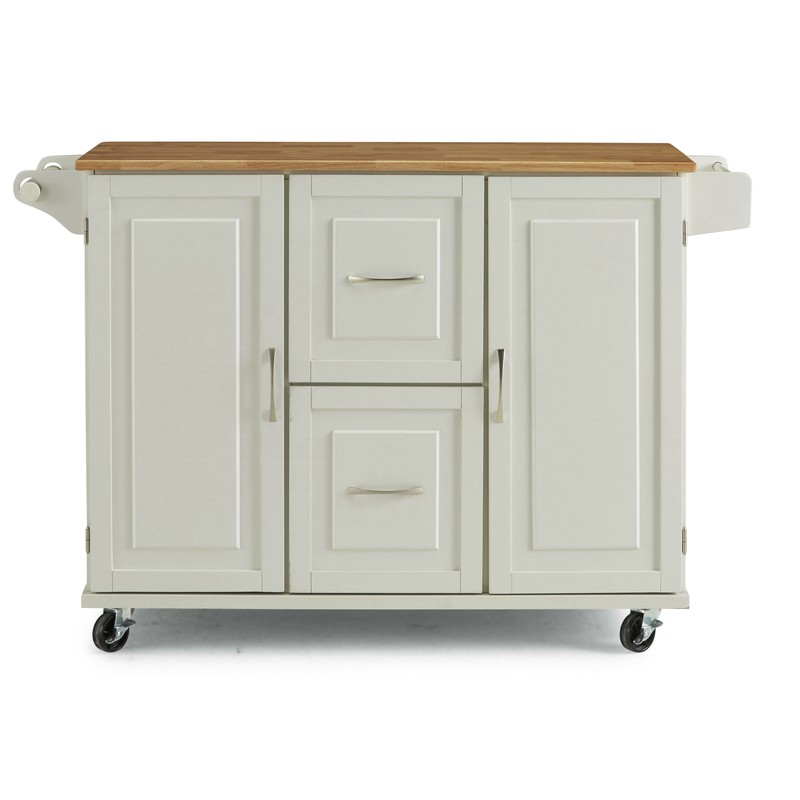 Aftonshire 44.5'' Wide Rolling Kitchen Island with Solid Wood Top