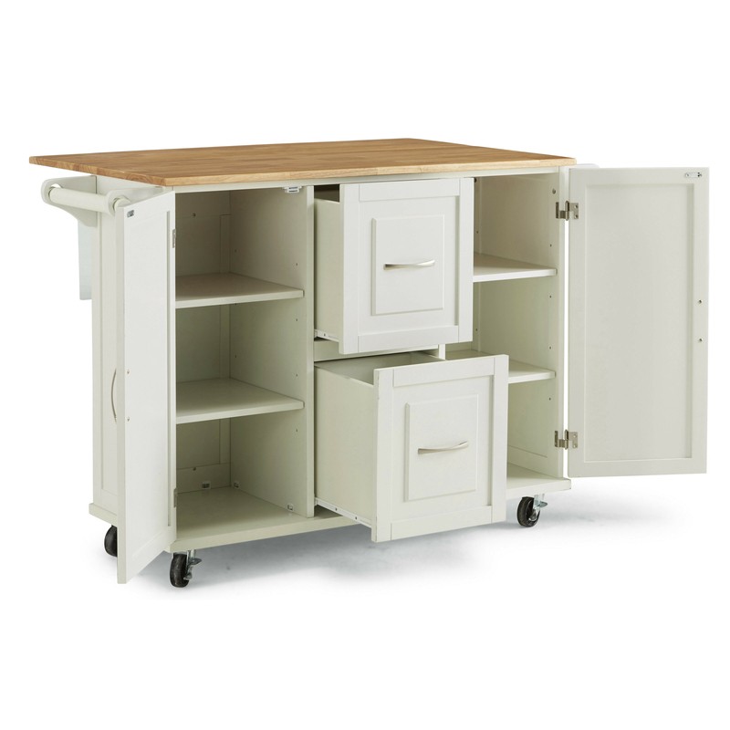 Aftonshire 44.5'' Wide Rolling Kitchen Island with Solid Wood Top