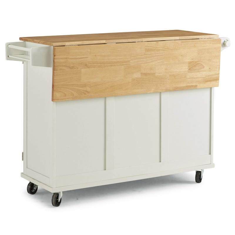 Aftonshire 44.5'' Wide Rolling Kitchen Island with Solid Wood Top