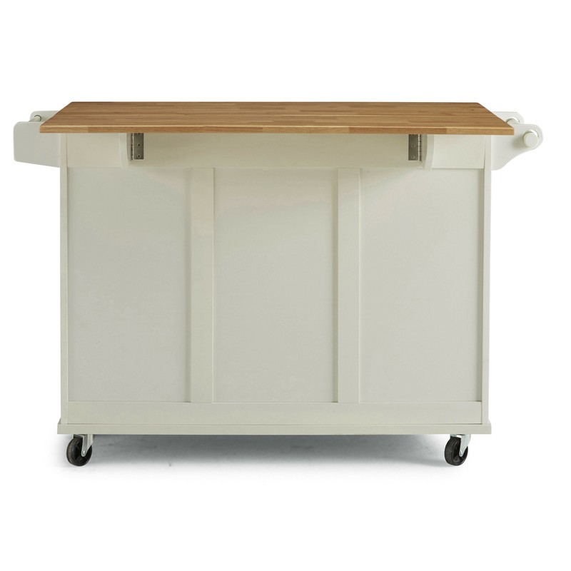 Aftonshire 44.5'' Wide Rolling Kitchen Island with Solid Wood Top