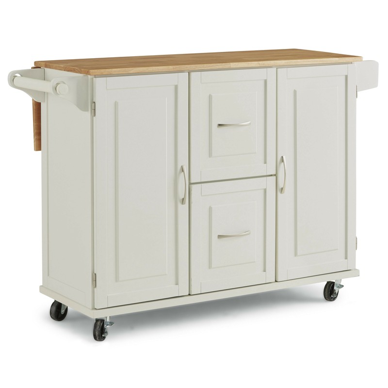 Aftonshire 44.5'' Wide Rolling Kitchen Island with Solid Wood Top