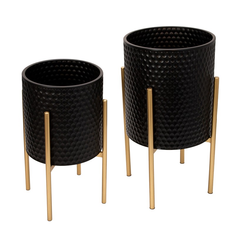 Aiken 2 - Piece Iron Pot Planter Set