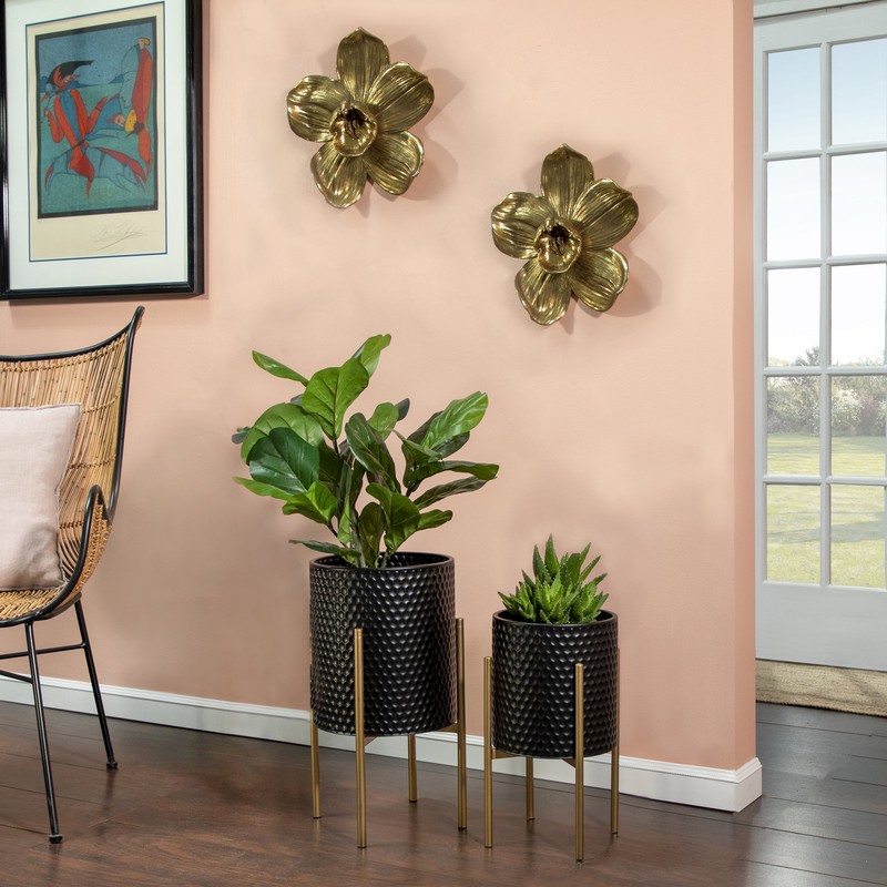 Aiken 2 - Piece Iron Pot Planter Set