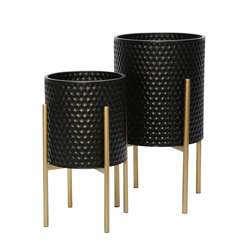 Aiken 2 - Piece Iron Pot Planter Set