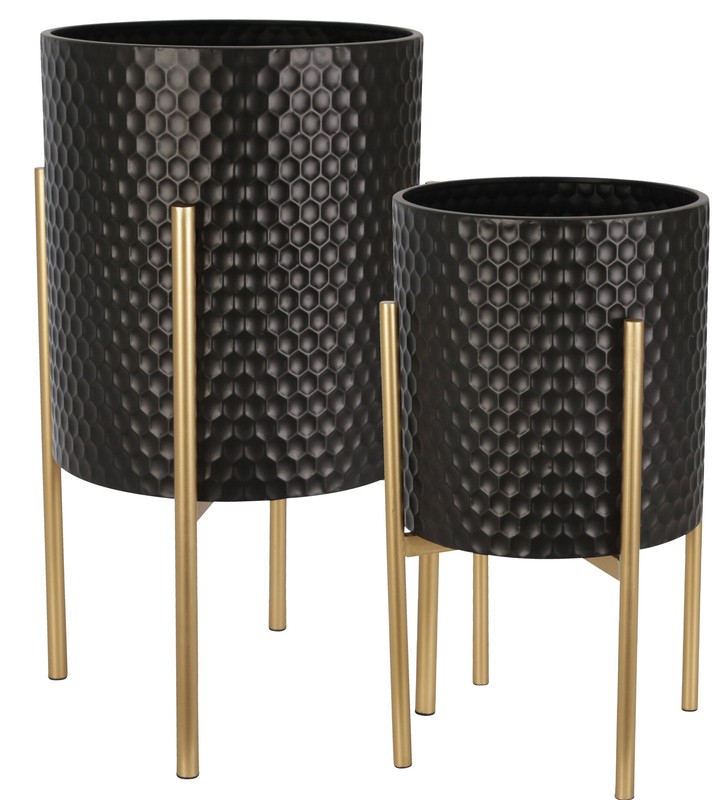 Aiken 2 - Piece Iron Pot Planter Set